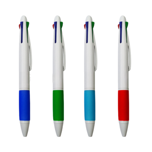 <span class=keywords><strong>Stylo</strong></span> bille multicolores 4-en-1 très économique en plastique, personnalisable, promotionnel, rétractable à poussoir - Product Image 1