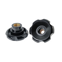Bouton de serrage à tête de lobe, boutons de machine filetés M8 en bakélite plastique, femelle, ondulé, 50mm, noir, avec noyau en fer moderne gratuit