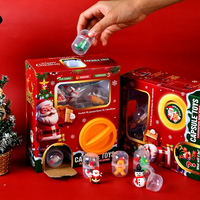 Distributeur de capsules de Noël, figurines porte-clés en boîte surprise, 7 capsules en PVC, vente en gros, lot de cadeaux fantaisie