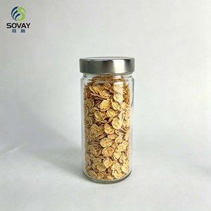 Barattolo in <span class=keywords><strong>Vetro</strong></span> Cilindrico Sottile e Alto da 500ml, con Collo Filettato, Contenitore Trasparente per Alimenti Conservati, Conservazione in Cucina, Supporto per Etichetta Privata - Product Image 3
