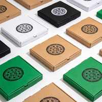 Boîte à pizza économique avec impression personnalisée, taille sur mesure, jetable, en carton ondulé pour la restauration rapide