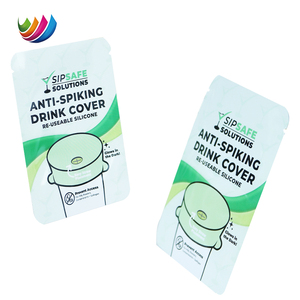 Emballage de boisson en plastique de feuille d'aluminium imprimée sur mesure de qualité alimentaire <span class=keywords><strong>Sac</strong></span> d'emballage avec couvercle de tasse en latex - Product Image 2