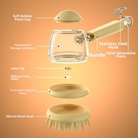 Brosse de massage portable en silicone pour animaux de compagnie 200 ml – Distributeur de shampoing doux – Outil de bain moderne pour chiens et chats – Utilisation en salle de bain