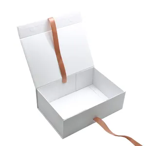 Logo personalizzato pieghevole magnetico Premium lusso san valentino confezione di carta rigida in cartone scatola cosmetica scatole regalo Flip Top
