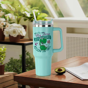 En Existencia en Almacén de EE. UU., Vaso Térmico de Acero Inoxidable de Doble Pared con Diseño Holográfico de Leopardo, 40 oz, con Asa y Pajita, Regreso a Clases - Product Image 4