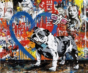 Quadro su tela con graffiti astratti di un cucciolo, arte di strada, <span class=keywords><strong>poster</strong></span> <span class=keywords><strong>e</strong></span> stampe, immagine di animale per soggiorno - Product Image 5