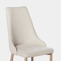 Chaise de salle à manger Aibike en velours beige à dossier haut, pieds en métal, design contemporain, chaise d'appoint rembourrée pour la maison ou le bureau, 1