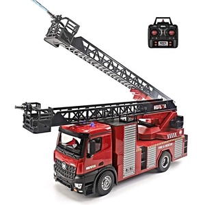 Huina 1561 RC Fire Engine Truck 1/14 scala 2.4GHz 22 canali RC Truck con acqua di lavoro Spray Jet Pump Ladder Toy For Kids - Product Image 1