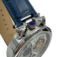 Montre de luxe grand cadran squelette pour hommes étanche Phase de lune Tourbillon montre-bracelet automatique en cuir de qualité pour hommes