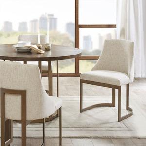 Chaises de salle à manger modernes avec dossier doré antique et pieds en forme de traîneau, style contemporain moderne pour cuisine - Product Image 1