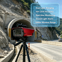 Moniteur de déplacement multi-appareils avec capteur de mesure laser double, écran HD 4,3 pouces, alarme sonore et lumineuse, outil d'avertissement précoce en cas de panne de signalisation