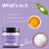 Produit de Soin Corporel Naturel Pur Beurre Corporel au Magnésium Lotion Crème Apaisante à la Lavande