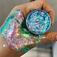 Vente en gros de paillettes opales multichromes iridescentes irrégulières pour ongles, pigments inorganiques en borosilicate effet aurore caméléon pour cuir