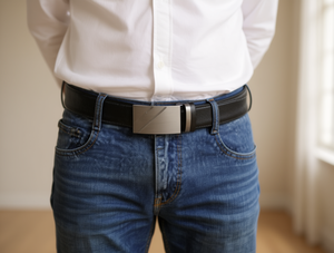 Cintura da uomo in vera pelle con fibbia automatica 4,0 cm 125 cm Stile casual Fibbia in acciaio resistente Colore solido - Product Image 2