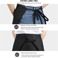 Tablier court unisexe personnalisé en coton pour serveur, avec pochette porte-monnaie, en polyester – Meilleure vente