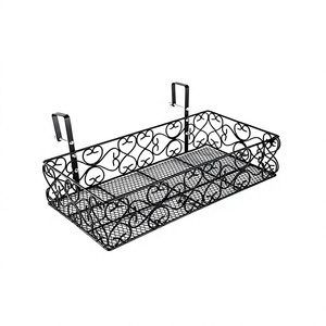 Support de pot de fleurs en fer noir de qualité supérieure pour la décoration de jardin, balcon, en Inde - Product Image 1