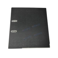 Carpeta de Archivos Clásica de Plástico con Clip de Cartón PVC A4, Cubierta Rígida Transparente Azul y Negra con Bolsillo Trasero
