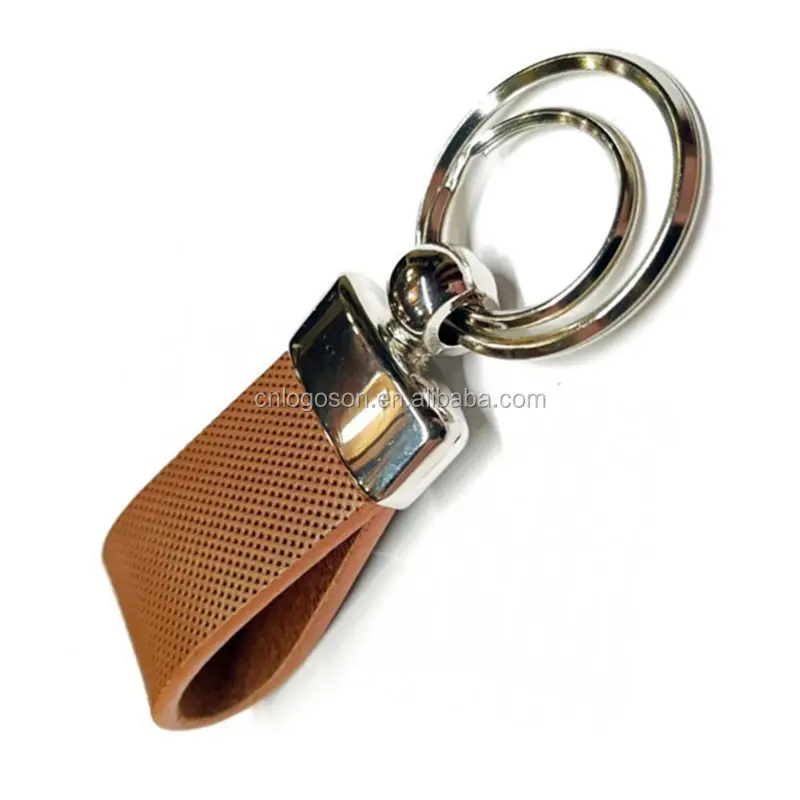 Porte-clés en cuir PU exclusif Souvenir Cadeau Logo Rectangle Porte-clés en cuir