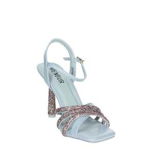 Sandalias de tacón para mujer Menbur 24790 con tiras de purpurina rosa y punta cuadrada - Product Image 5