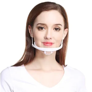 Öğretim kullanımı şeffaf dudak maske şeffaf maske yüz kalkanı plastik parti şeffaf koruyucu maske ağız kalkanı