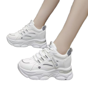 Chaussures <span class=keywords><strong>pour</strong></span> femmes 2025, style montantes, nouvelle collection printemps-automne, baskets blanches polyvalentes, cuir souple, montantes, sport, semelle épaisse - Product Image 2