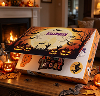 Boîte Cadeau Rectangulaire Jetable Personnalisée pour Halloween, Emballage de Poupée Horreur Surprise, Épaisseur 1mm, Estampage à Chaud