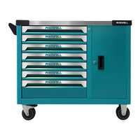 Chariot d'atelier professionnel en acier pour garage, chariot de rangement pour outils, armoire de réparation automobile, ensemble de chariots de garage avec kit d'outils