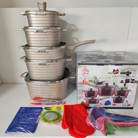 Batterie de cuisine de luxe 21 pièces en aluminium, nouvelle collection, casseroles écologiques pour usage domestique, incluant une marmite et une cocotte carrée – Vente Flash