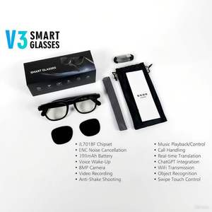 แว่นตาอัจฉริยะรุ่นใหม่ V3 ปี 2025 พร้อมกล้อง HD 8MP บันทึกวิดีโอ 32GB ถ่ายโอนผ่าน WIFI รองรับ ChatGPT เลนส์คู่ แปลภาษาด้วย AI - Product Image 4