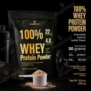 Poudre <span class=keywords><strong>de</strong></span> protéines <span class=keywords><strong>de</strong></span> lactosérum 100% saveur chocolat-<span class=keywords><strong>beurre</strong></span> <span class=keywords><strong>de</strong></span> <span class=keywords><strong>cacahuète</strong></span>, marque privée OEM, 300g, 22g <span class=keywords><strong>de</strong></span> protéines, 4,8g <span class=keywords><strong>de</strong></span> BCAA, digestion douce - Product Image 3