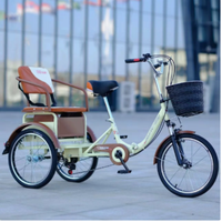 Tricycle à pédales léger à 3 vitesses pour adulte, vélo à 3 roues, tricycle de loisirs et de transport
