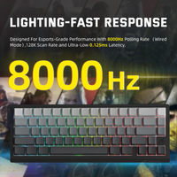 Attack Shark X68 PRO HE Mechanical Gaming Keyboard Hall Effect Magnetic Switch 8K Polling Rate RGB Backlit 3-Mode Wireless