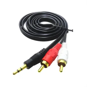 2020 Amazon Bền 3.5 MM Đến 2 RCA Nam Jack Video Cáp AV Bộ Chuyển Đổi Cáp RCA Cáp Âm Thanh Và Video