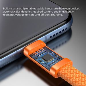 Câble de données plat tressé en alliage d'aluminium 60W avec logo OEM redessiné, <span class=keywords><strong>charge</strong></span> <span class=keywords><strong>rapide</strong></span> 3A et <span class=keywords><strong>charge</strong></span> intelligente pour <span class=keywords><strong>iPhone</strong></span> 17 16 Samsung - Product Image 5