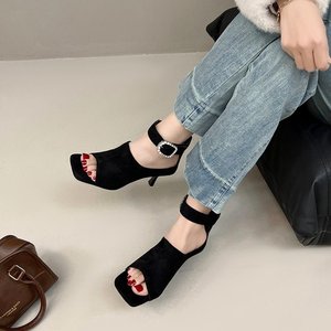 Sandalias de tacón de aguja con punta abierta estilo francés para mujer, novedad 2026, perfectas para el verano y a juego con vestidos. - Product Image 2