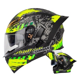 Casco <span class=keywords><strong>de</strong></span> Motocicleta Recién Mejorado con Doble Visor para Hombres y Mujeres, con Cara Expuesta para Protección y Seguridad en la Conducción en Todas las Estaciones - Product Image 2