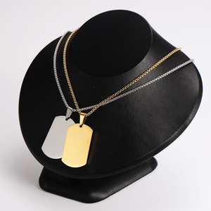 <span class=keywords><strong>Collana</strong></span> <span class=keywords><strong>con</strong></span> Ciondolo Dog Tag in Acciaio Inossidabile Personalizzabile per Incisione, Produzione su Misura - Product Image 6