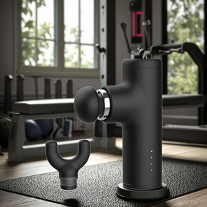 Pistola de masaje recargable de 2600mAh con 4 cabezales de masaje, control de velocidad y sincronización para aliviar el dolor corporal y relajarse - Product Image 4