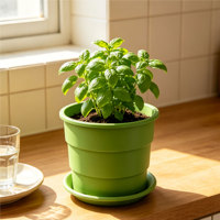 Pot de fleurs en PP avec trous de drainage et contrôle des racines, design minimaliste, durable, pour intérieur/extérieur, capacité 3,54 L