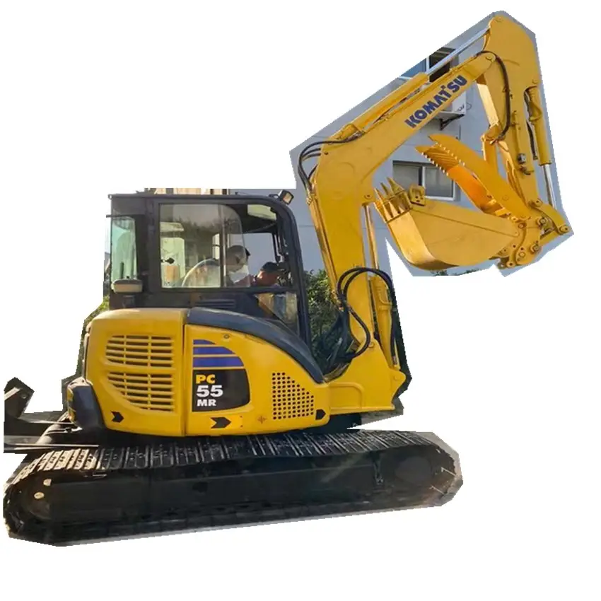 Miniexcavadora Komatsu PC55 usada original hecha en Japón, excavadora Komatsu pc55 usada con pulgar hidráulico