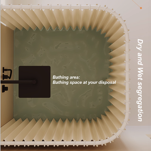 Ensemble de rideaux de douche magnétiques pliables Invisifold avec anneaux et tringle en U pour <span class=keywords><strong>baignoire</strong></span> d'angle, classique et étanche - Product Image 5