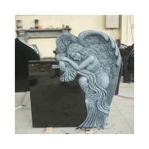 Moderno granito bianco che piange angelo pietra tombale marmo bianco angelo monumento con eleganza - Product Image 3