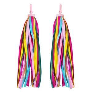Cintas para <span class=keywords><strong>manillar</strong></span> de bicicleta para niños y niñas, cintas con borlas y colores del Arcoíris, 2 unidades - Product Image 1