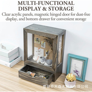 Wooden Wall Shadow Box <b>Frame</b> 15.1x11.3x5.8 Inch With Drawer For Display Storage Bedroom Living Room - Product Image 5