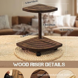Wooden Dessert <b>Shelf</b> Double Layer <b>Desktop</b> Display Rack Corner Storage Holder For Bathroom Kitchen Decor - Product Image 4