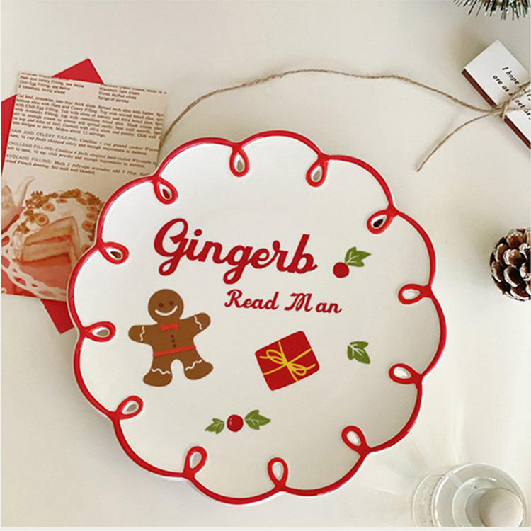 Assiette Bonhomme en Pain d'Épices 23 cm - Blanc