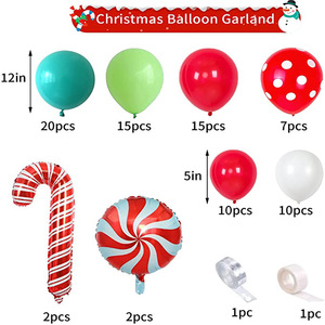Kit <span class=keywords><strong>de</strong></span> Arco Candyland, Globos <span class=keywords><strong>de</strong></span> Látex Rojos y Verdes con <span class=keywords><strong>Bastones</strong></span> <span class=keywords><strong>de</strong></span> Caramelo y Menta para Decoración <span class=keywords><strong>de</strong></span> Fiestas Navideñas - Product Image 5