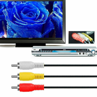 Cable AV coaxial de 1.5M 1080P con componente de audio y video HD, macho a 3 RCA, de PVC, amplificado, para decodificador de TV