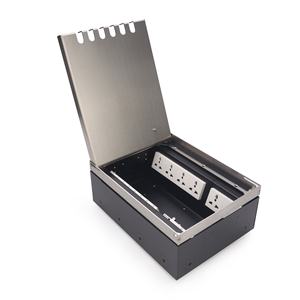 Boîte de sortie au sol en acier inoxydable 304 avec couvercle encastré, ports d'alimentation et de données pour les zones de soins secs - Product Image 3