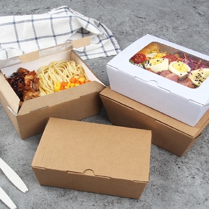 Neue Produkte Einweg zum Mitnehmen Kraft Fenster Salat boxen Papier Hühner boxen für Lebensmittel